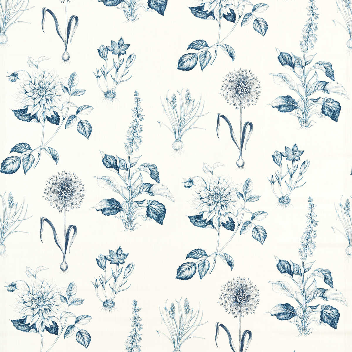 Roseraie - Midnight - CLARKE AND CLARKE Fabric