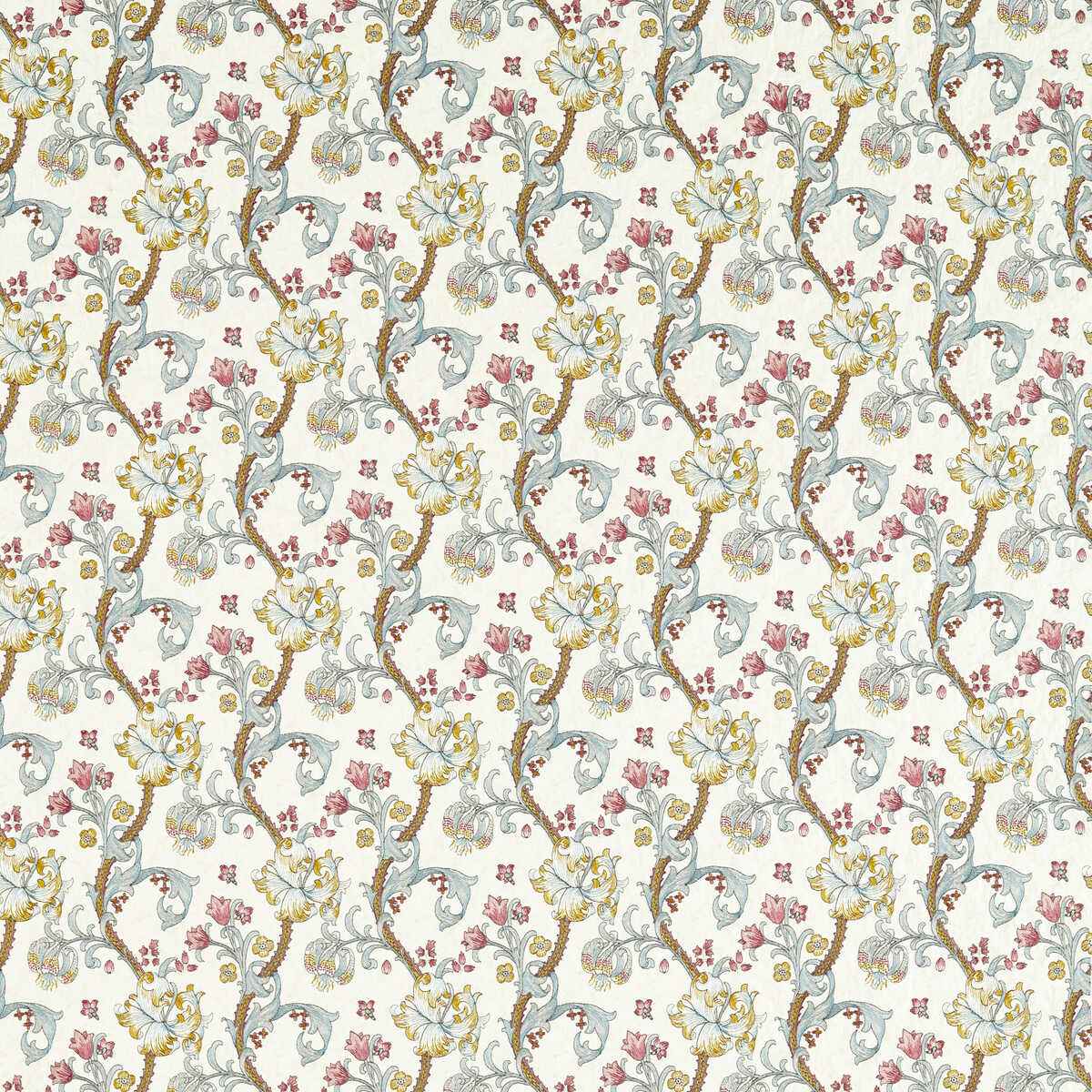 F174204cac0 Golden Lily Embroidery Plum Denim Clarke And Clarke Fabric