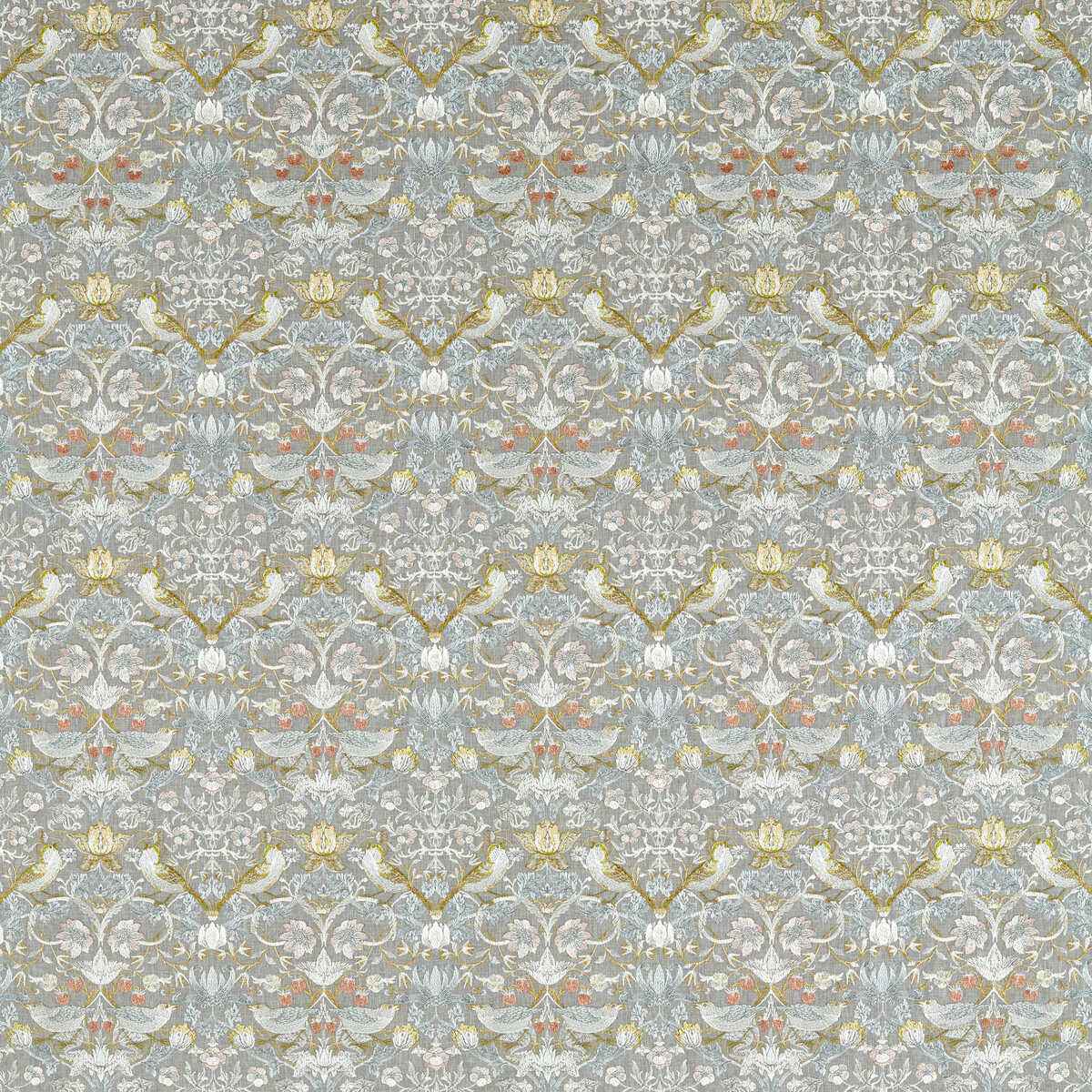 F174503cac0 Strawberry Thief Embroidery Slate Blush Clarke And Clarke Fabric - CLARKE AND CLARKE Fabric