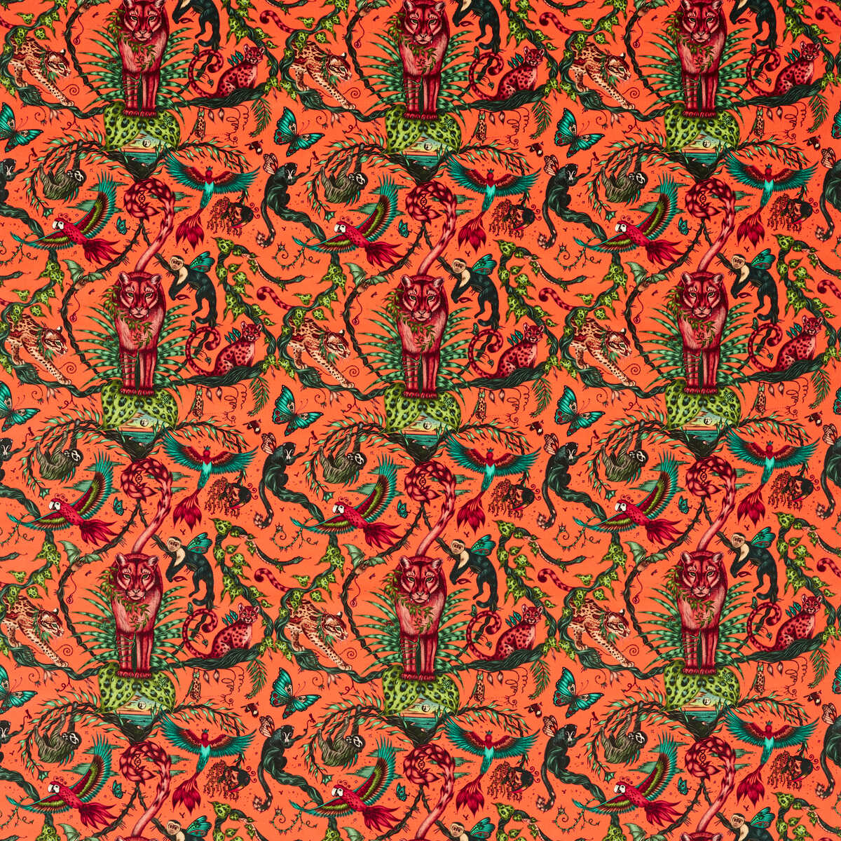 Bosque Dreams Velvet - Coral - CLARKE AND CLARKE Tela