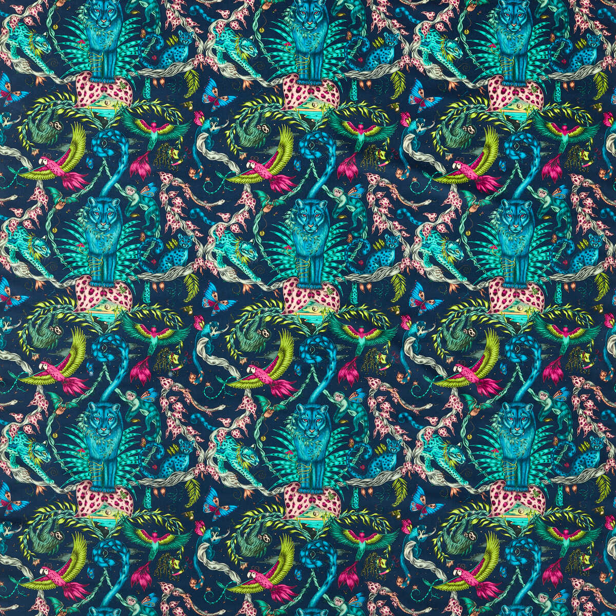 Bosque Dreams Velvet - Navy - CLARKE AND CLARKE Tela