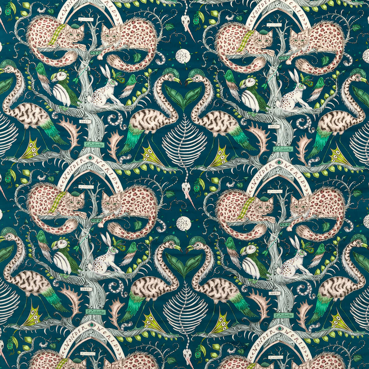Wonder World Velvet - Teal - CLARKE AND CLARKE Tela