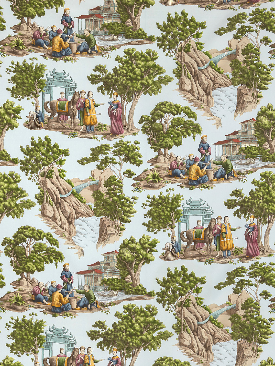 Mandarin Toile - Sky - Scalamandre Fabric