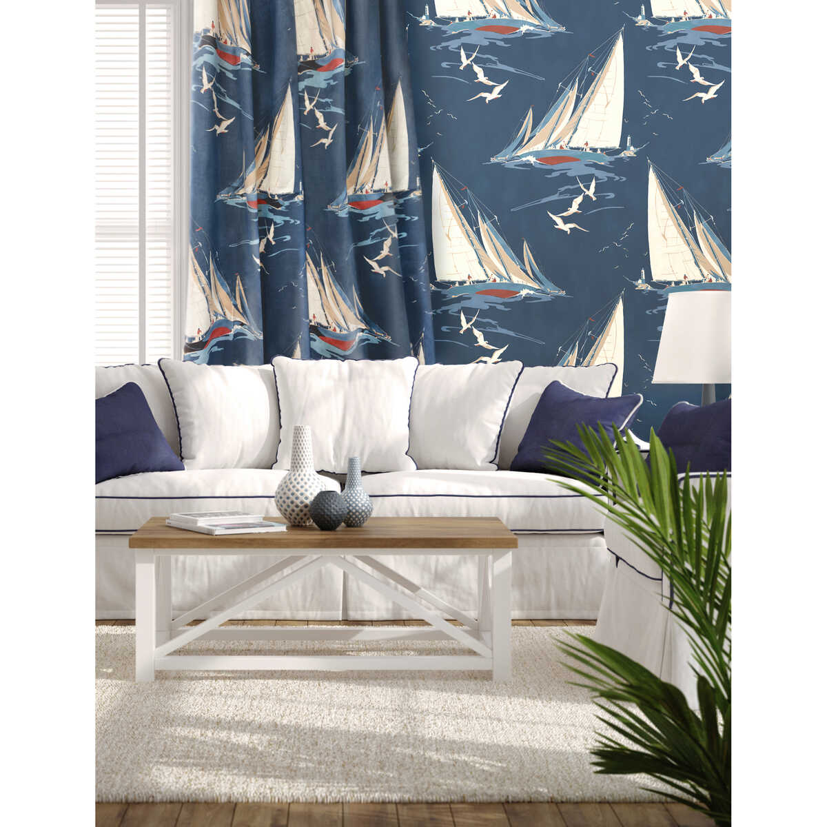 Round The Island - Indigo - MULBERRY Tela