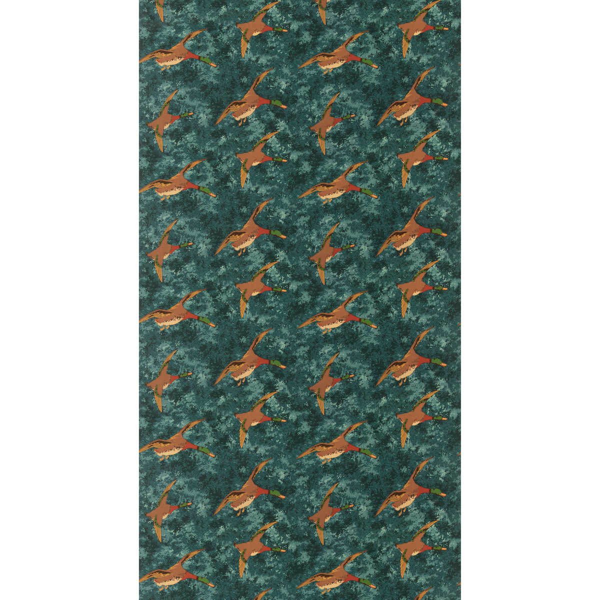 Forest Ducks Velvet - Teal - MULBERRY Tela
