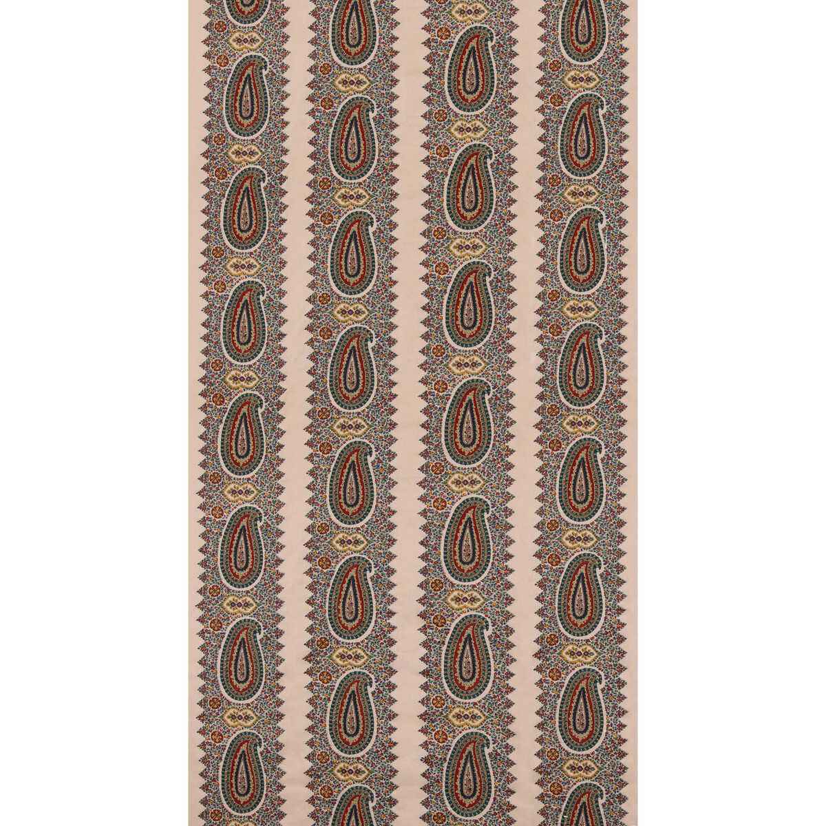 Fd2030g1030 Paisley Stripe Indigo Red Mulberry Fabric - MULBERRY Fabric