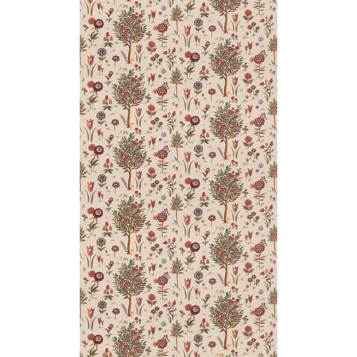 Firle - Red/Green - FD2032.V90.0 - Mulberry Fabric - Mulberry Fabric
