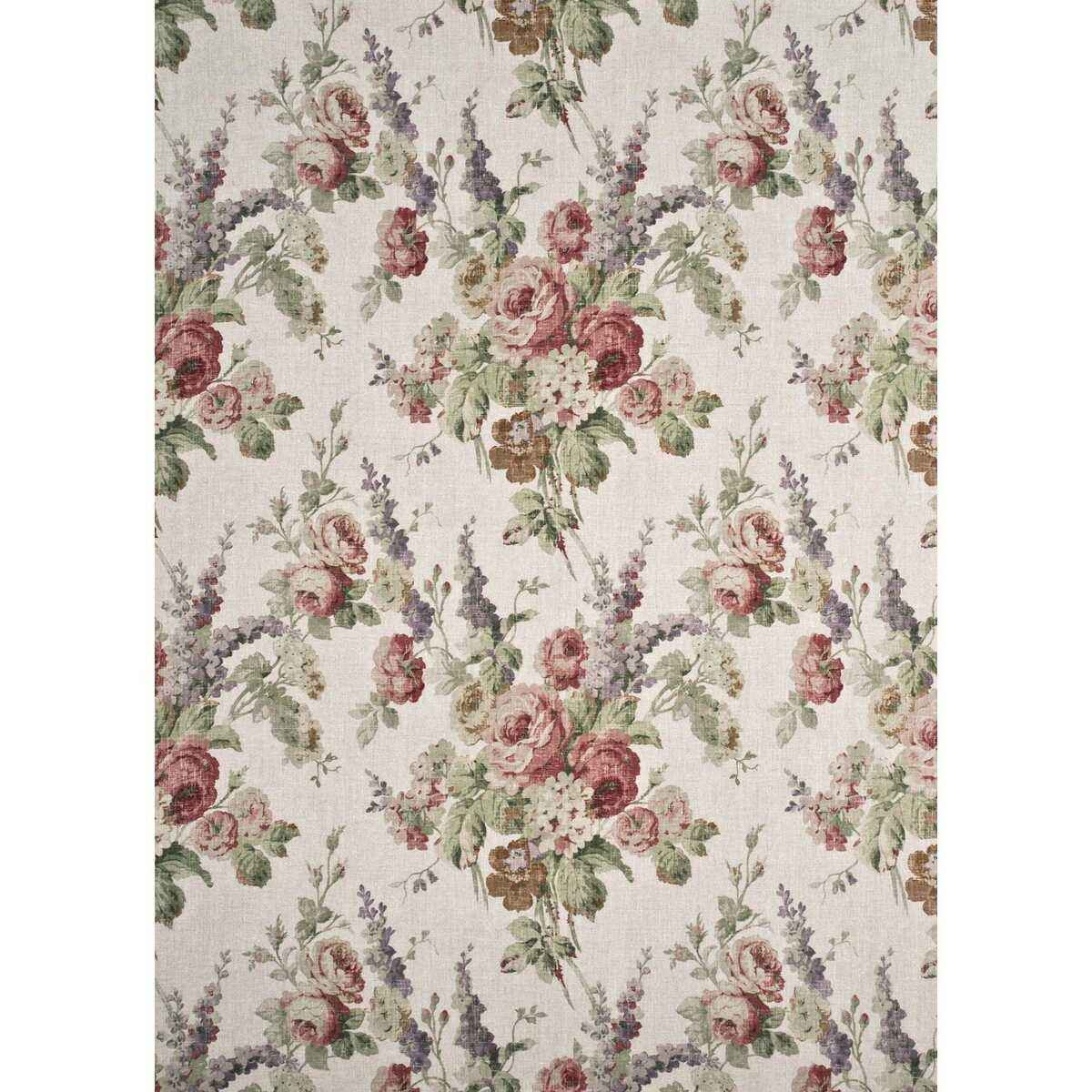 Fd264w460 Vintage Floral Rose Green Mulberry Fabric