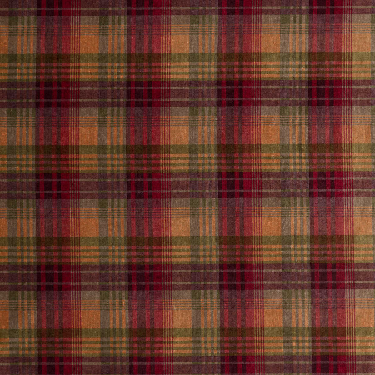 Velvet Ancient Tartan - Plum - MULBERRY Tela