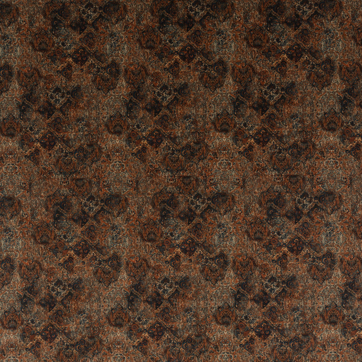 Bohemian Velvet - Teal/Spice - FD286.T69.0 - Mulberry Fabric - Mulberry Fabric