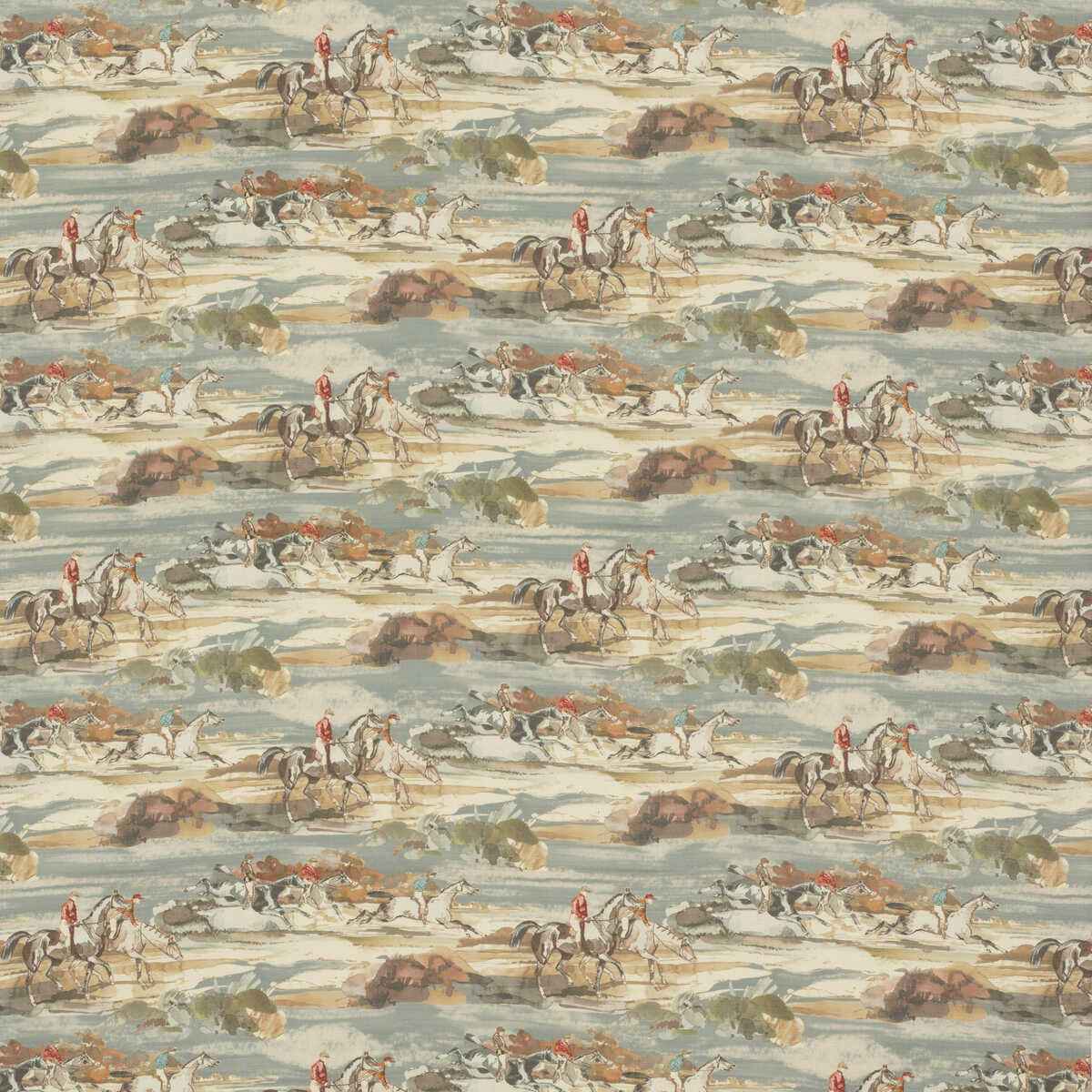 Fd294h570 Morning Gallop Linen Blue Sand Mulberry Fabric - MULBERRY Fabric