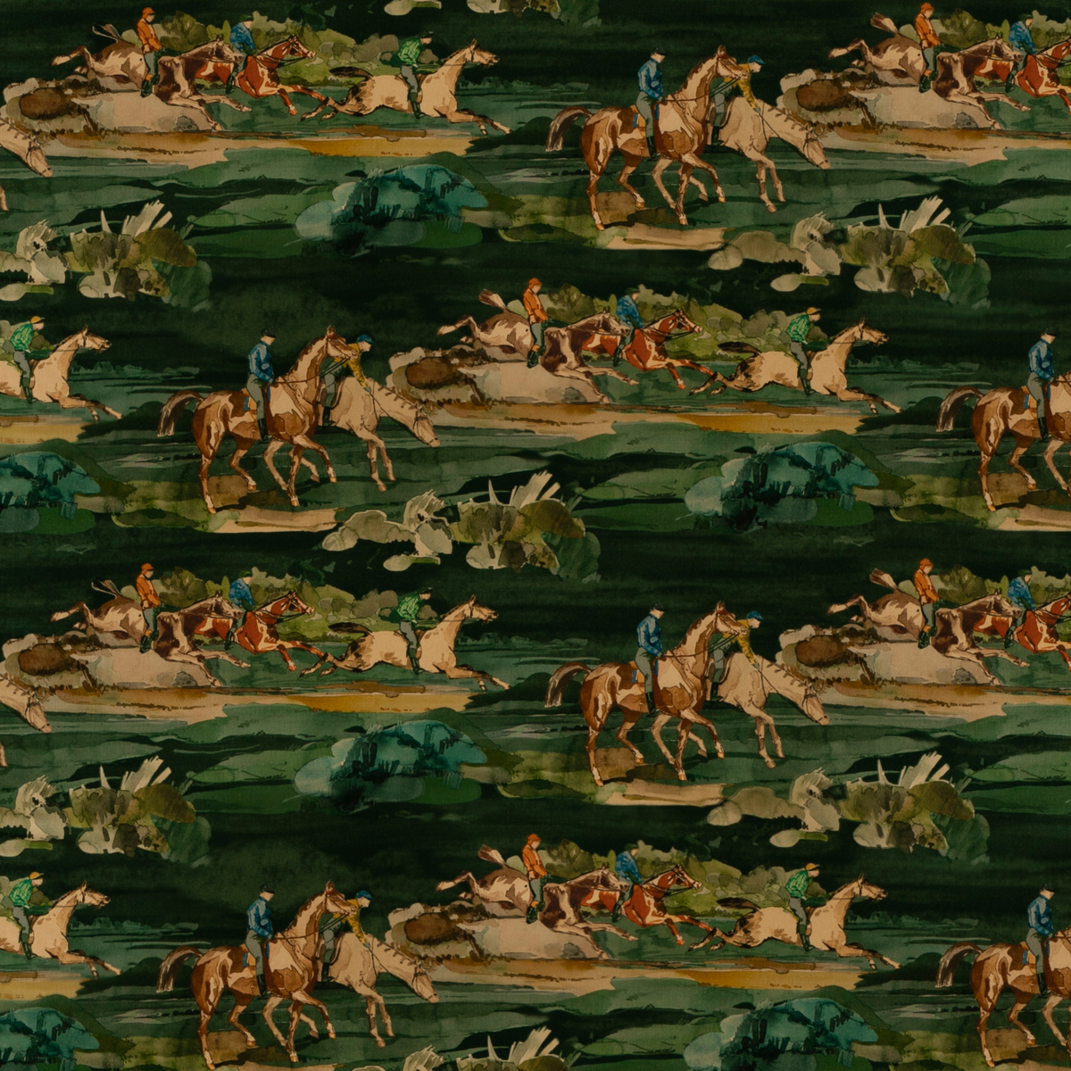 Morning Gallop Velvet - Teal
