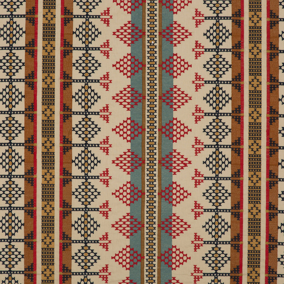 Saddle Blanket - Indigo/Red - FD737.G103.0 - Mulberry Fabric