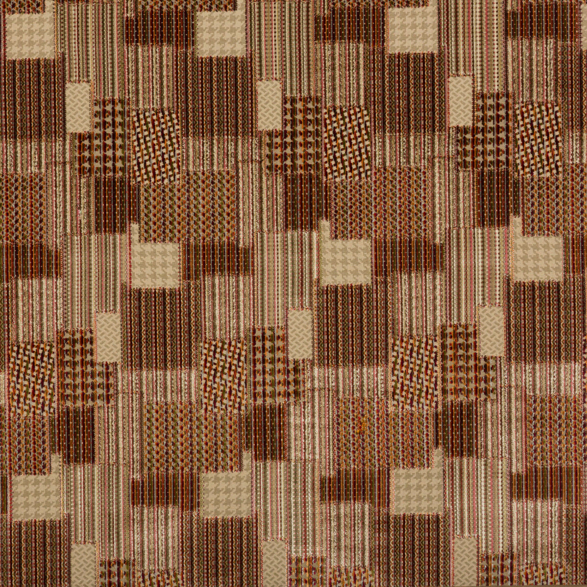 Bohemian Patchwork - Plum/Spice - FD747.H113.0 - Mulberry Fabric - Mulberry Fabric
