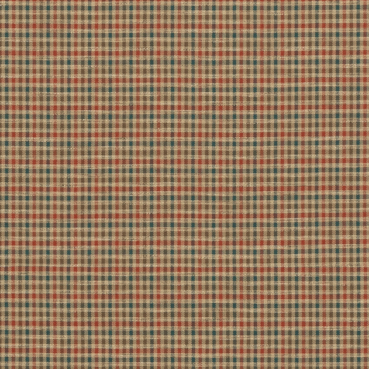 Babington Check - Teal/Spice - FD810.R50.0 - Mulberry Fabric - Mulberry Fabric