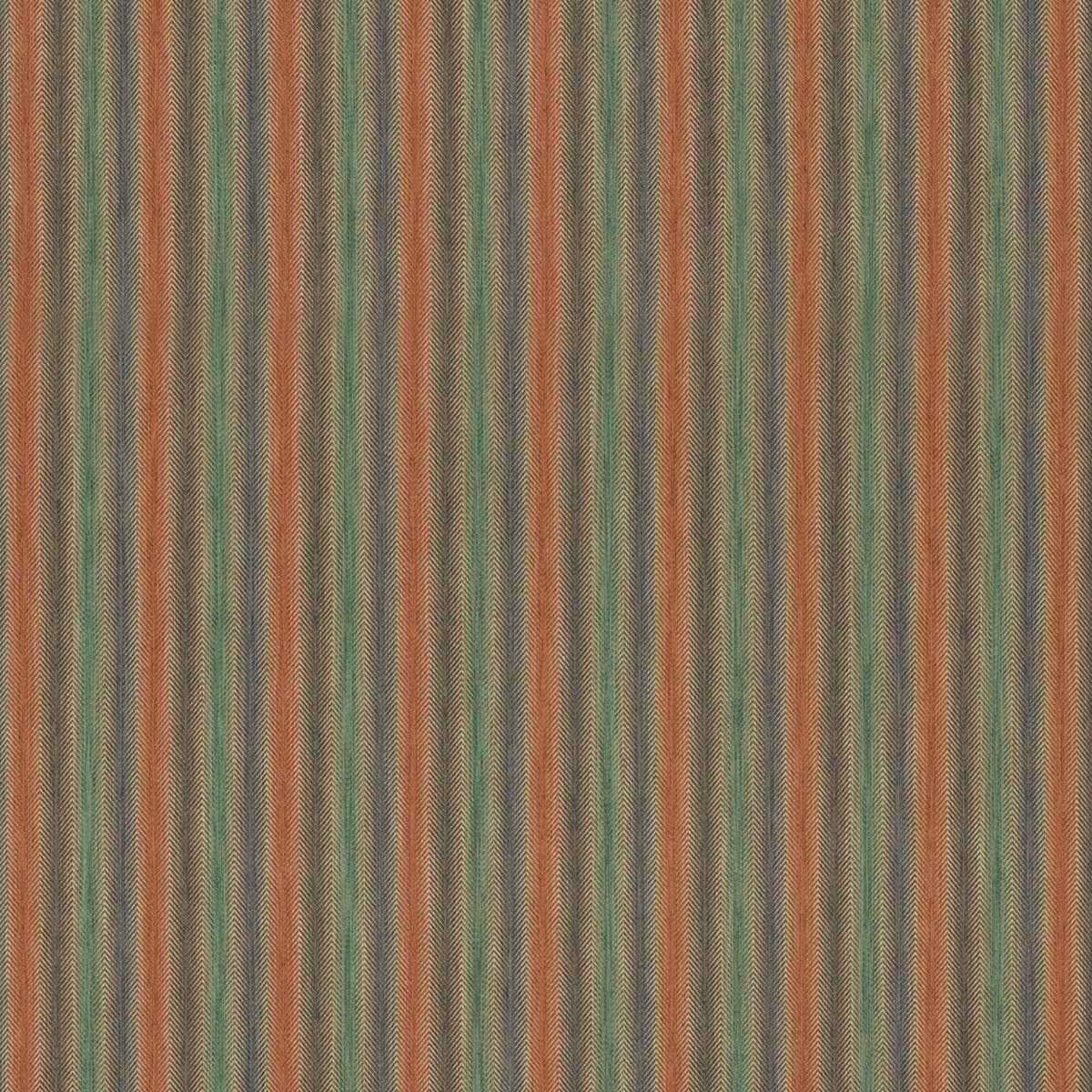 Fd811r500 Shepton Stripe Teal Spice Mulberry Fabric - MULBERRY Fabric