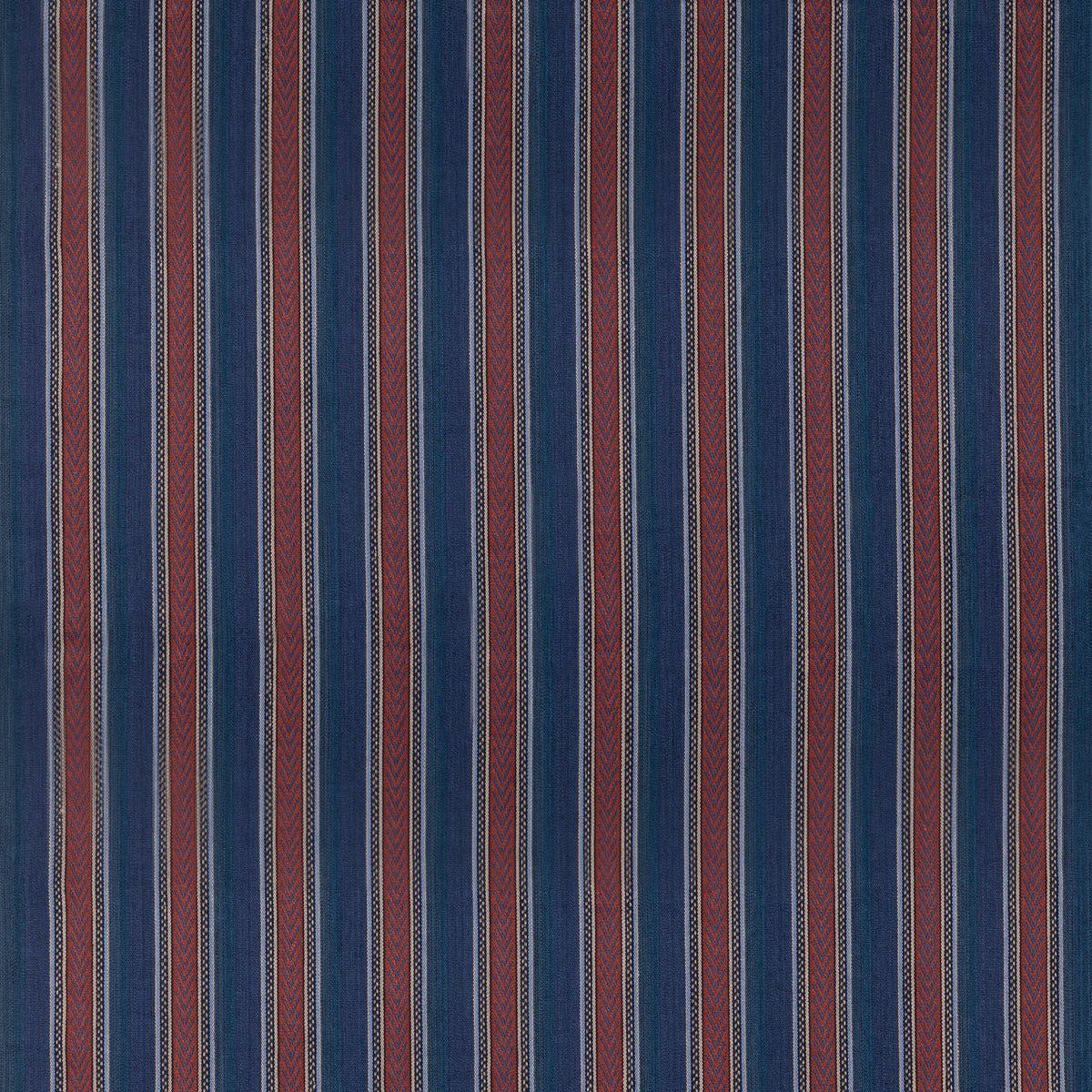 Barrington Stripe - Indigo/Red - FD826.G103.0 - Mulberry Fabric