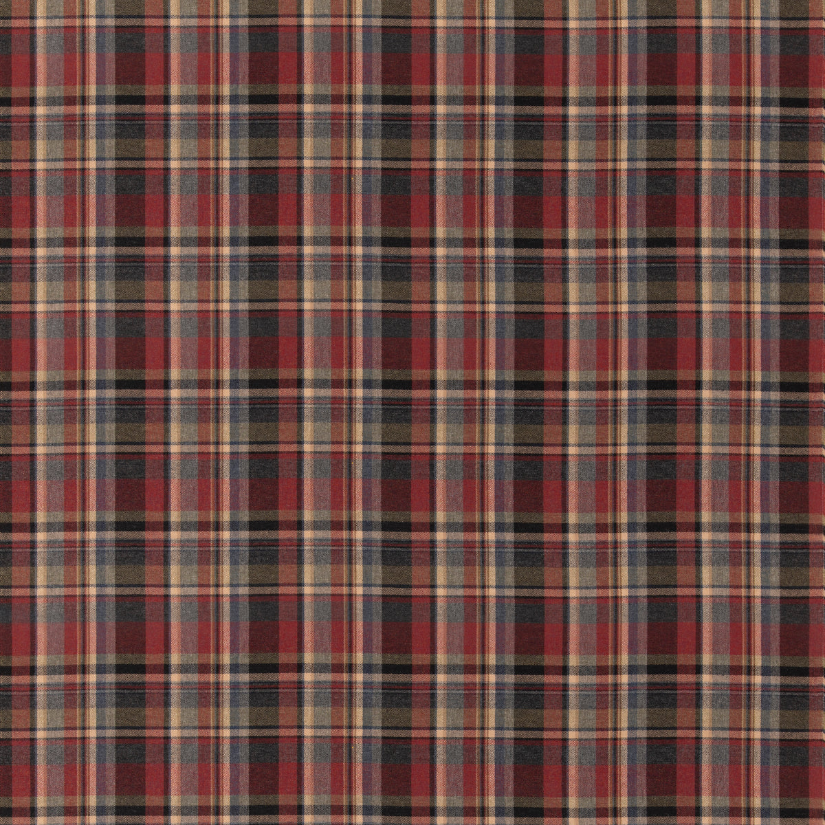 Lindisfarne Plaid - Charcoal/Red - FD838.A44.0 - Mulberry Fabric