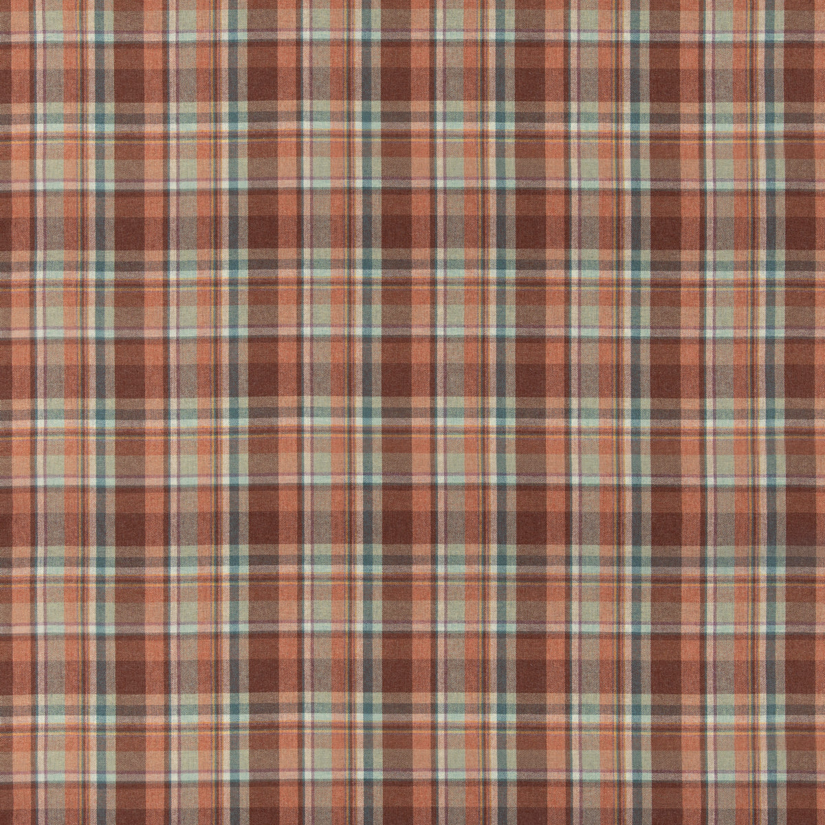 Lindisfarne Plaid - Russet/Aqua - FD838.V174.0 - Mulberry Fabric