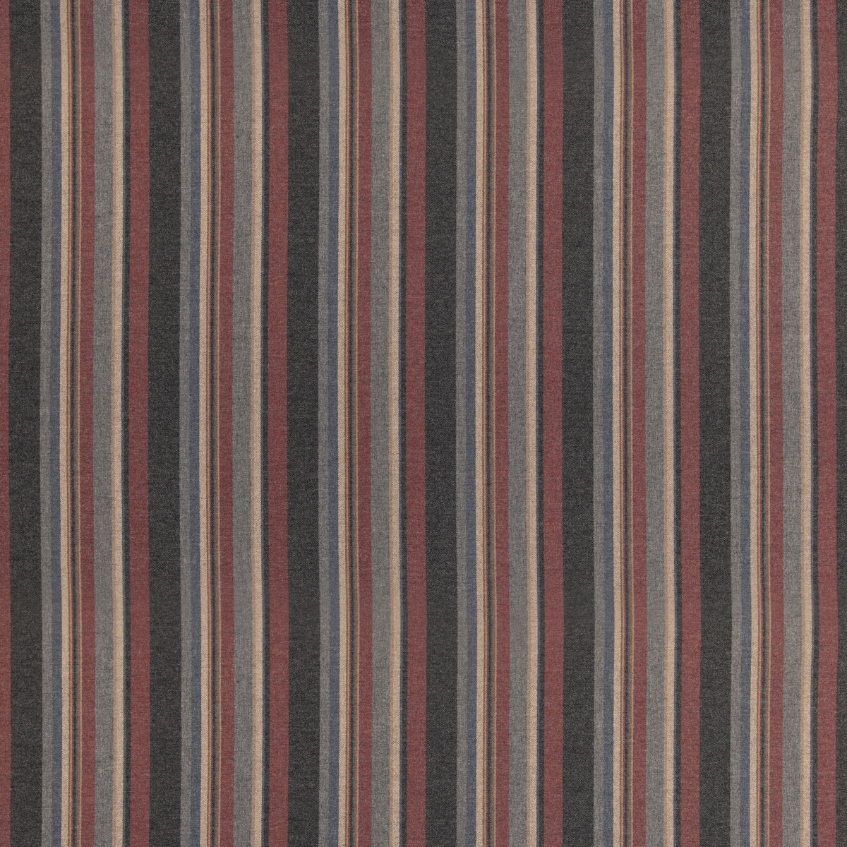 Lindisfarne Stripe - Charcoal/Red - FD839.A44.0 - Mulberry Fabric - Mulberry Fabric