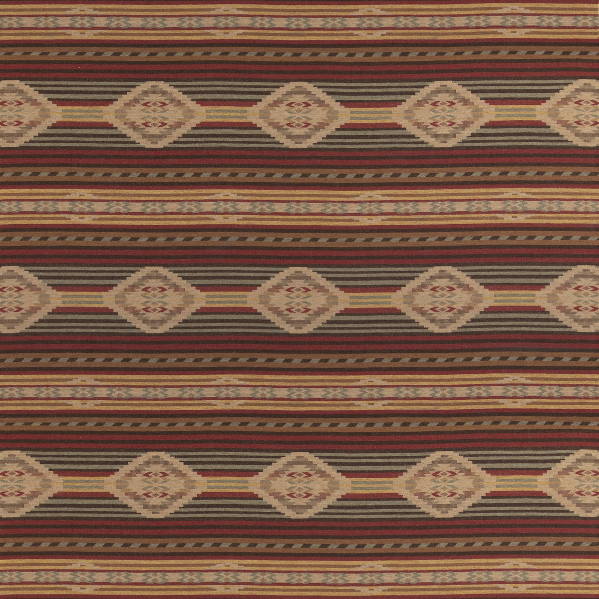Harlech - Red/Lovat/Sand - FD840.V169.0 - Mulberry Fabric - Mulberry Fabric