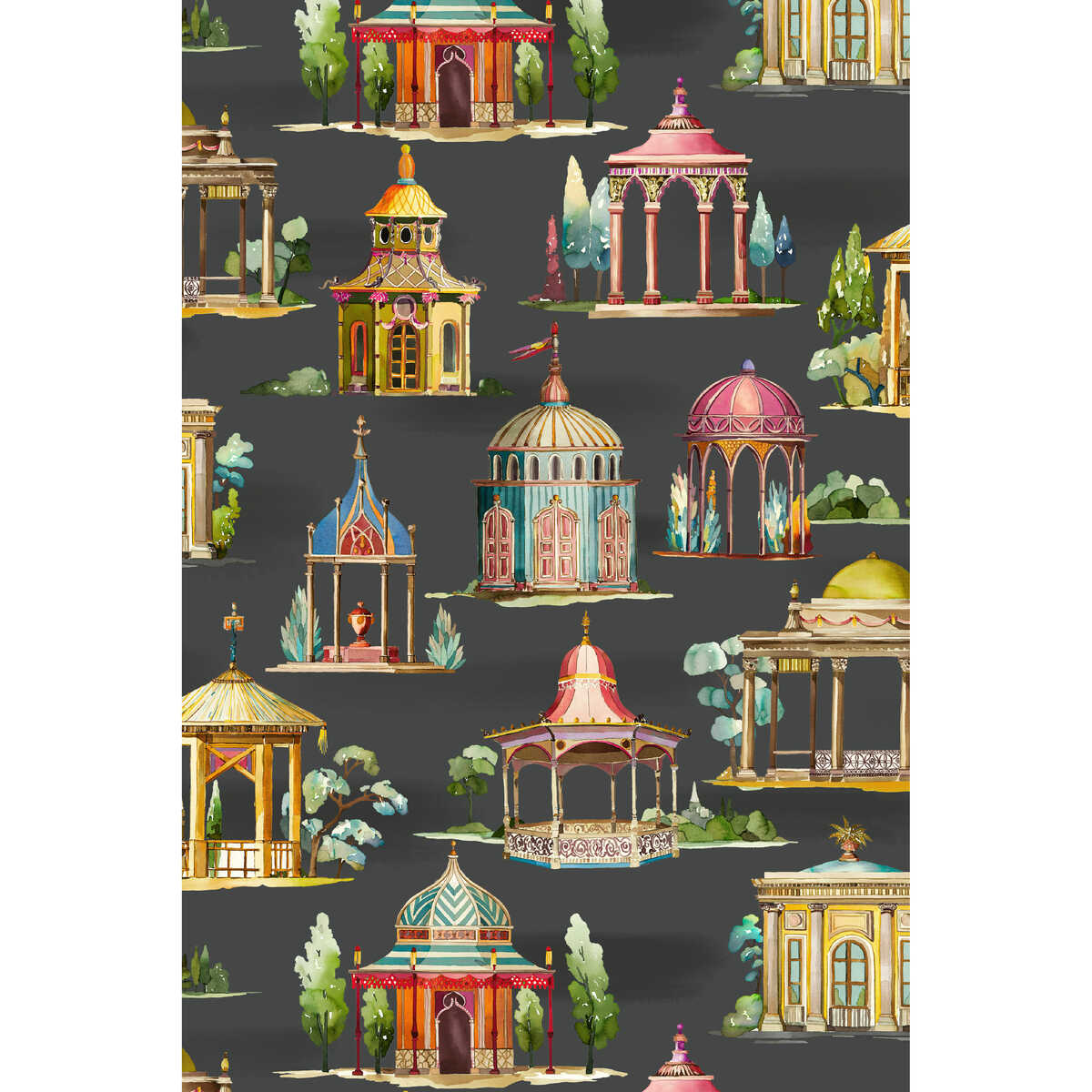 Follies - Ebony - MULBERRY Wallpaper