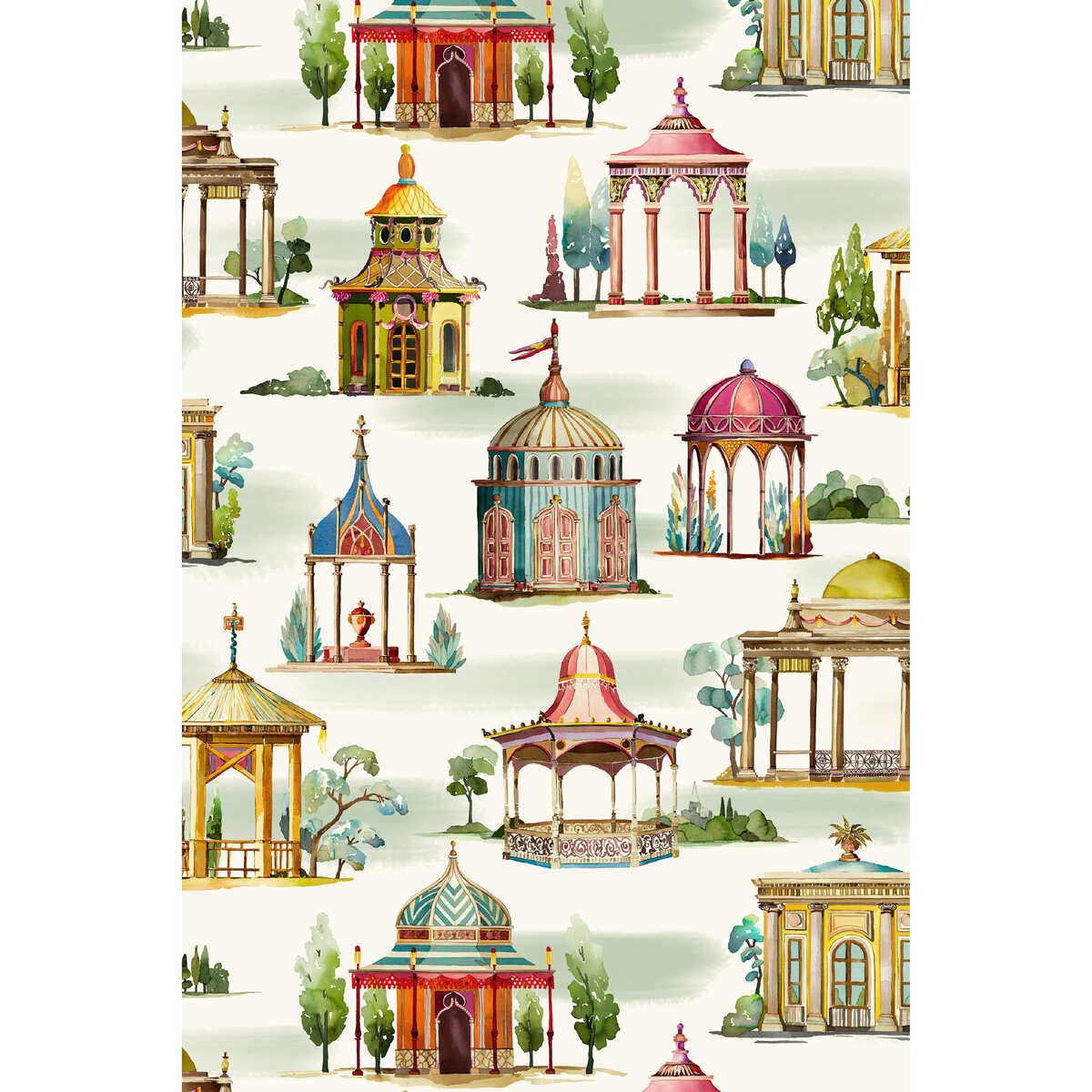 Follies - Plum - MULBERRY Wallpaper