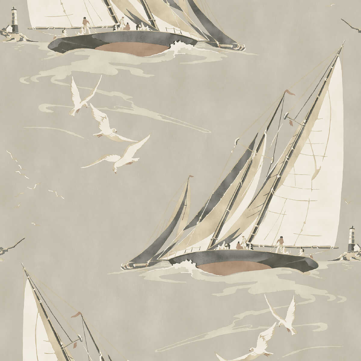 Round The Island - Antique - MULBERRY Wallpaper