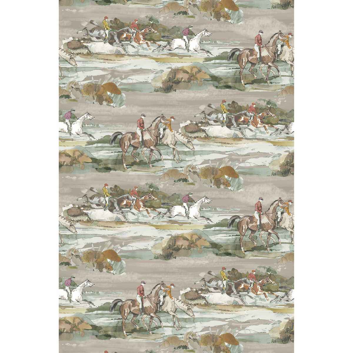 Fg097a460 Morning Gallop Grey Sand Mulberry Wallpaper - MULBERRY Wallpaper