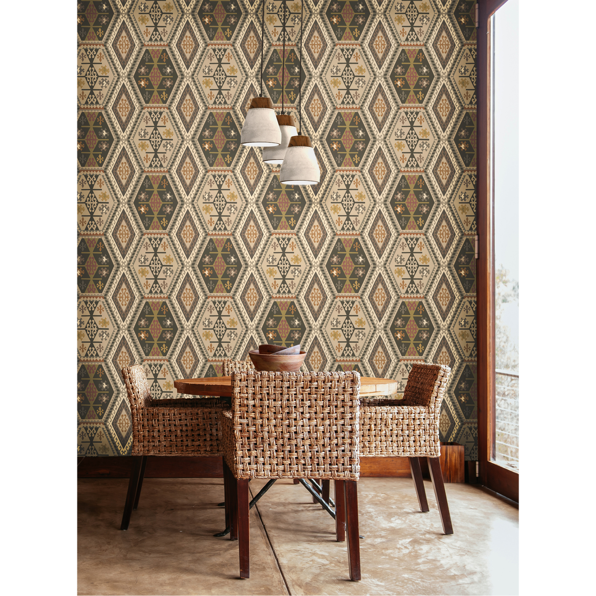 Buckland - Woodsmoke - Mulberry Wallpaper