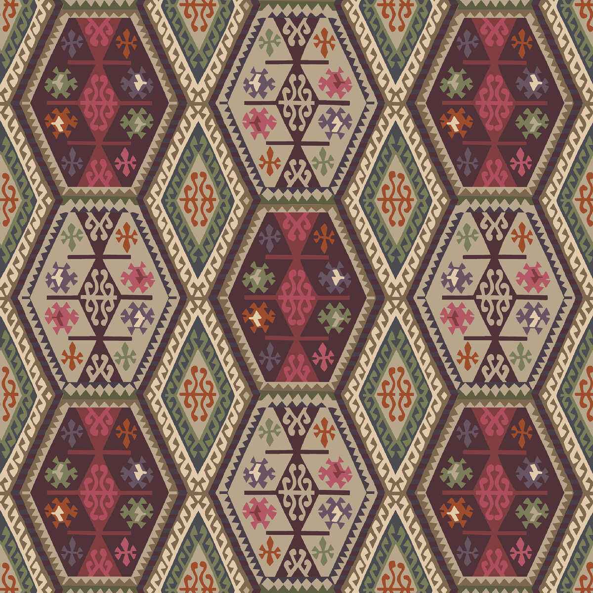 Fg098v540 Buckland Red Plum Mulberry Wallpaper