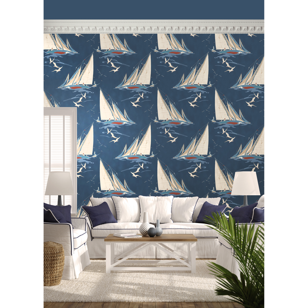Naval Ensigns - Blue - Mulberry Wallpaper