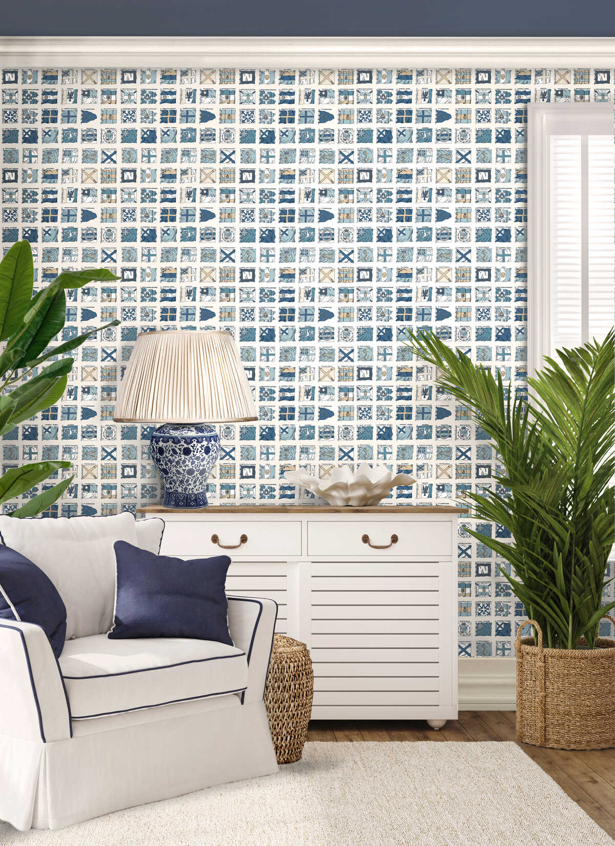 Naval Ensigns - Blue - MULBERRY Papel pintado
