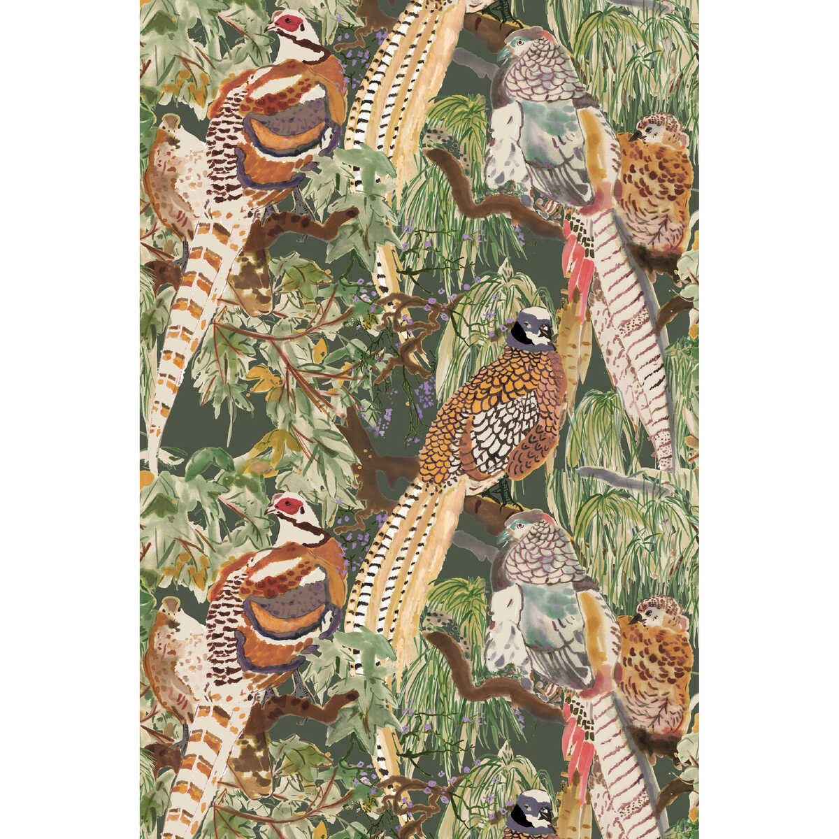 Game Birds - Forest - MULBERRY Papel pintado