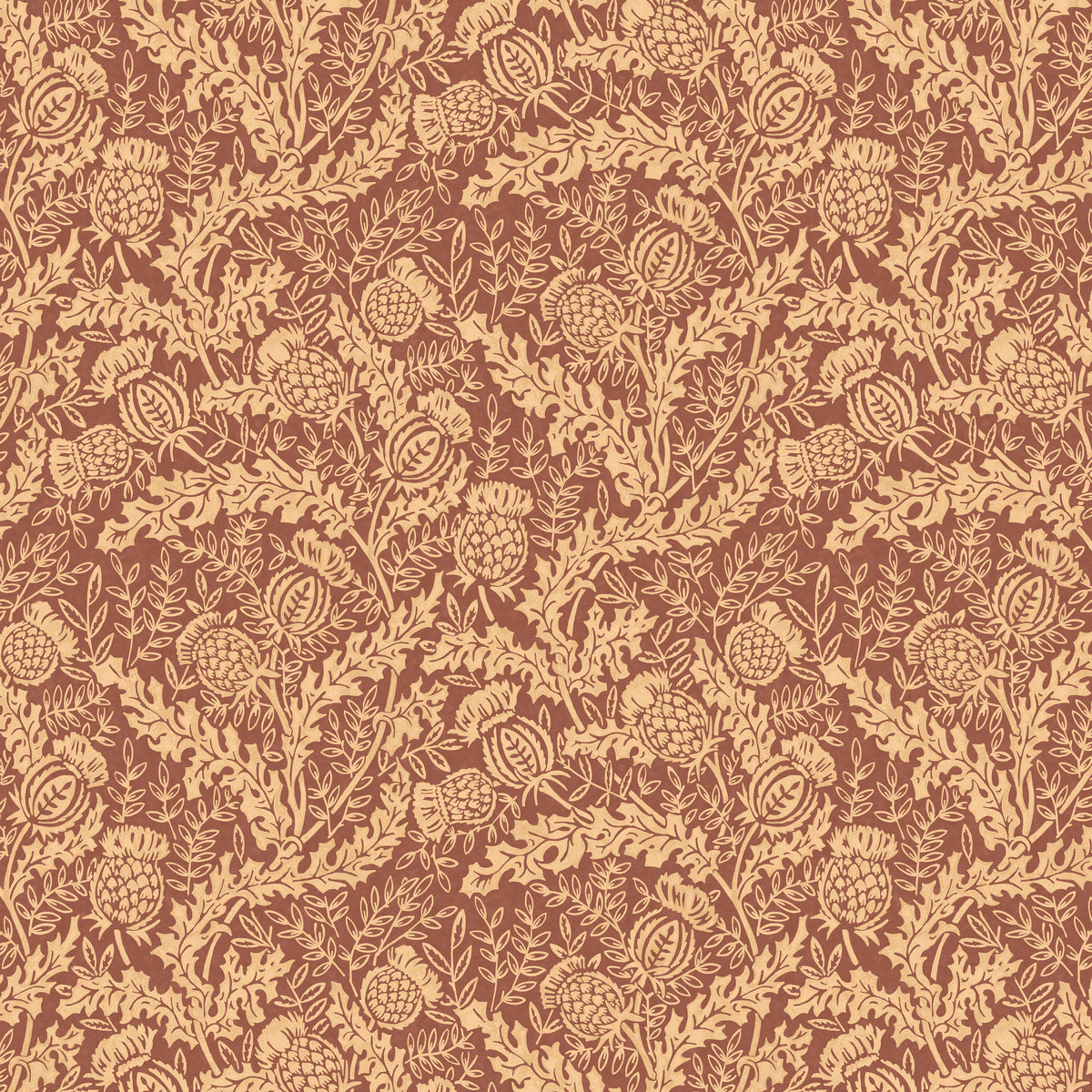 Mulberry Thistle - Plum - FG108.H113.0 - Mulberry Wallpaper - Mulberry Wallpaper