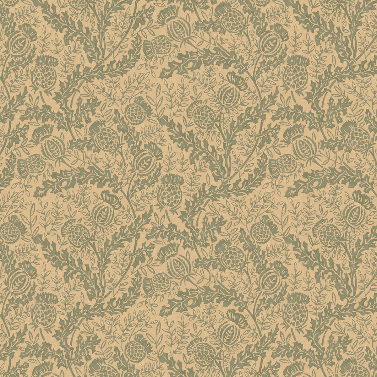 Mulberry Thistle - Teal - MULBERRY Wallpaper