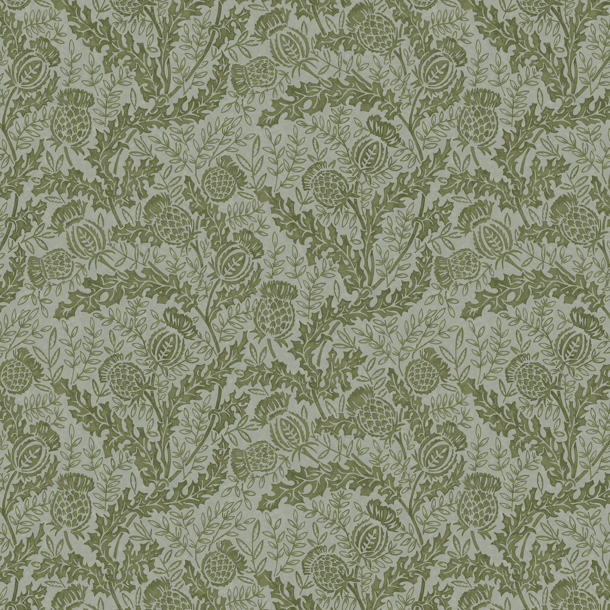 Mulberry Thistle - Green/Teal - FG108.S47.0 - Mulberry Wallpaper - Mulberry Wallpaper