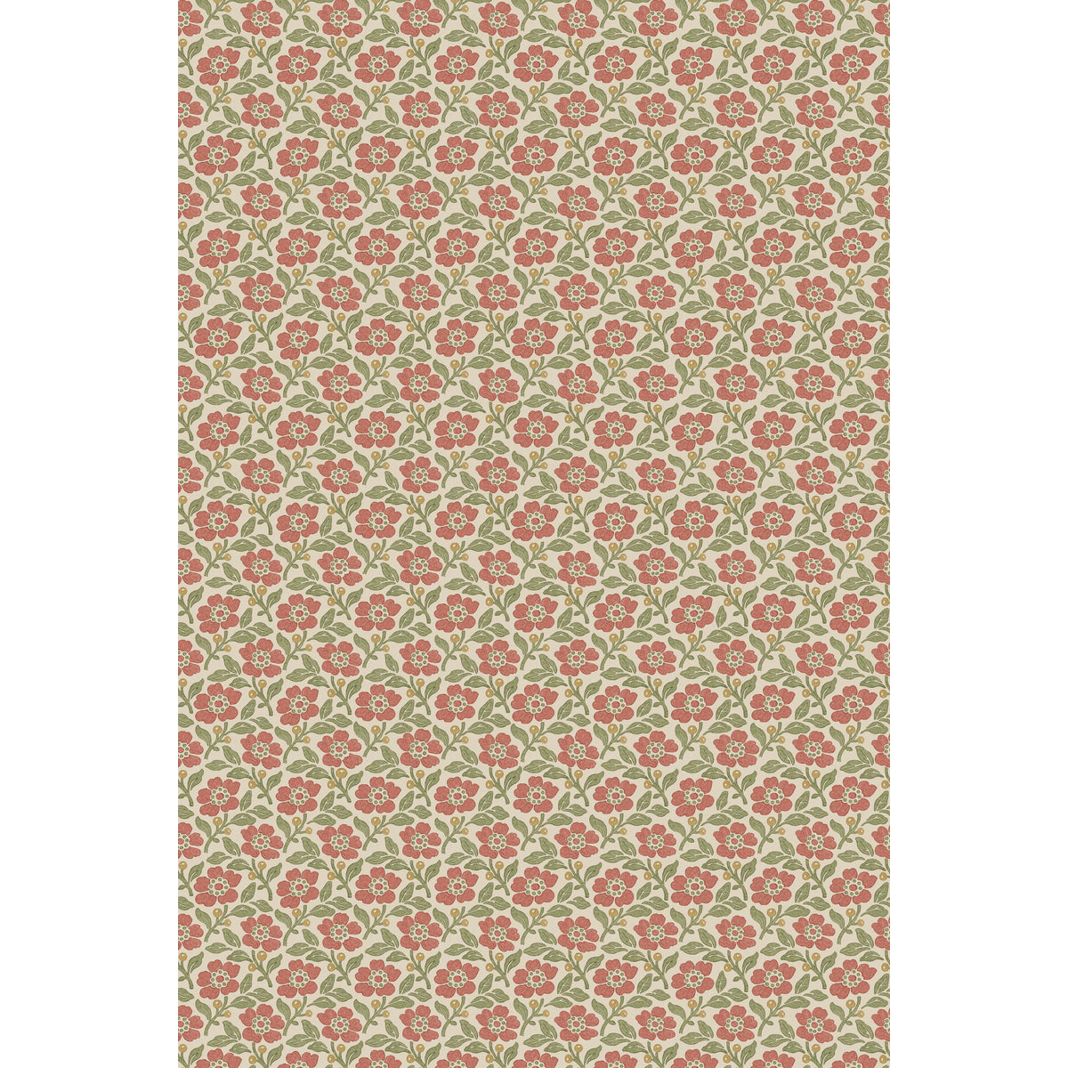 Martock Sprig - Red/Green - FG131.V90.0 - Mulberry Wallpaper - Mulberry Wallpaper