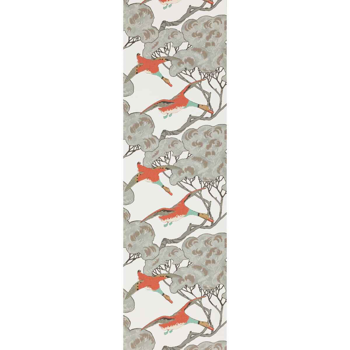 Fg090j870 Flying Ducks Coral Clay Mulberry Wallpaper