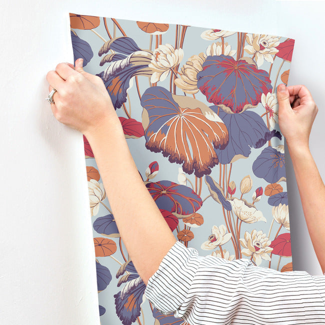lotus-pond-wallpaper-sky-multi-york-wallcoverings-go8291