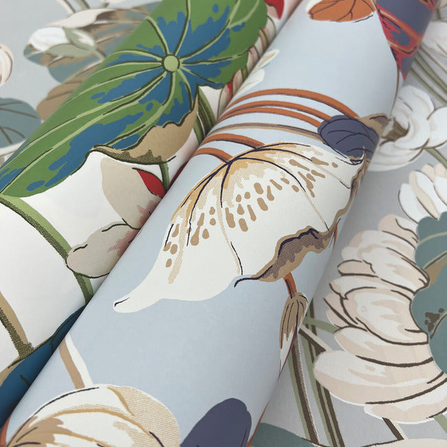 lotus-pond-wallpaper-cotton-peacock-york-wallcoverings-go8293