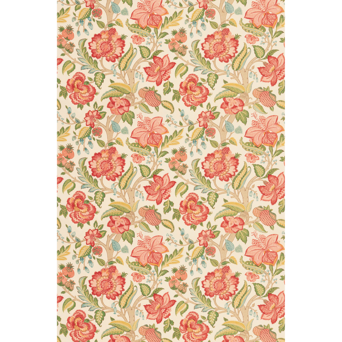 George & Minnie Indienne Tree - Raspberry/Emerald - George & Minnie Fabric