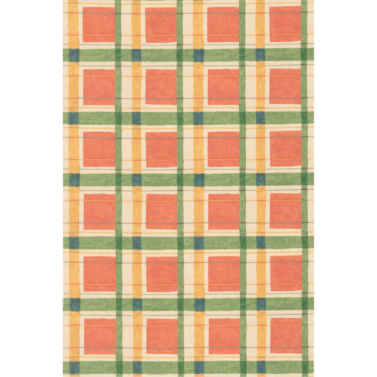 George & Minnie London Check - Tomato/Daffodil - George & Minnie Fabric