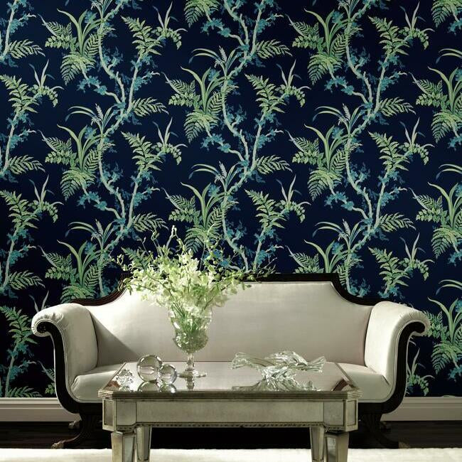 enchanted-fern-wallpaper-navy-green-york-wallcoverings-gr5996