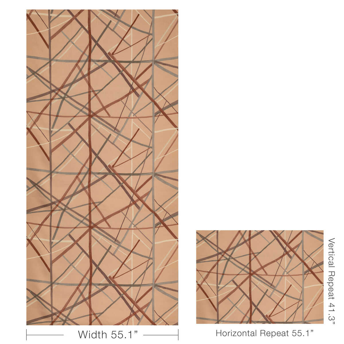 Simpatico Print - Faded Terracotta - LEE JOFA MODERN Fabric