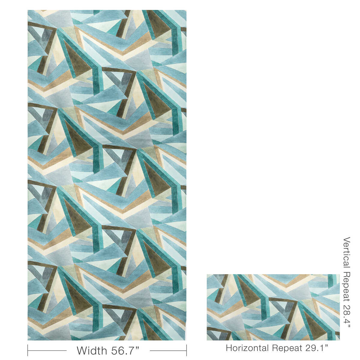 Roulade Print - Aqua/Dune - LEE JOFA MODERN Fabric