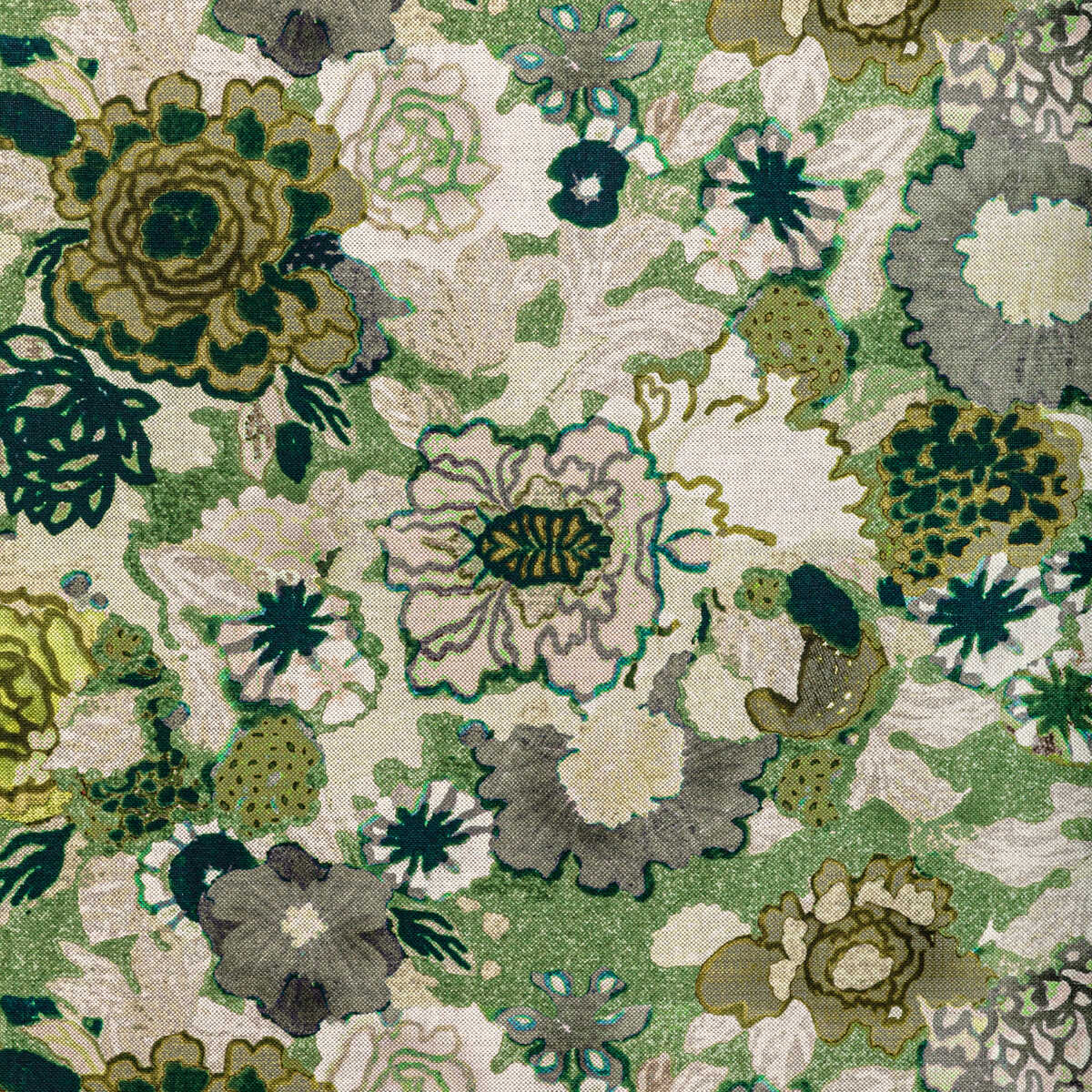 Arioso Print - Stone/Jade - LEE JOFA MODERN Fabric