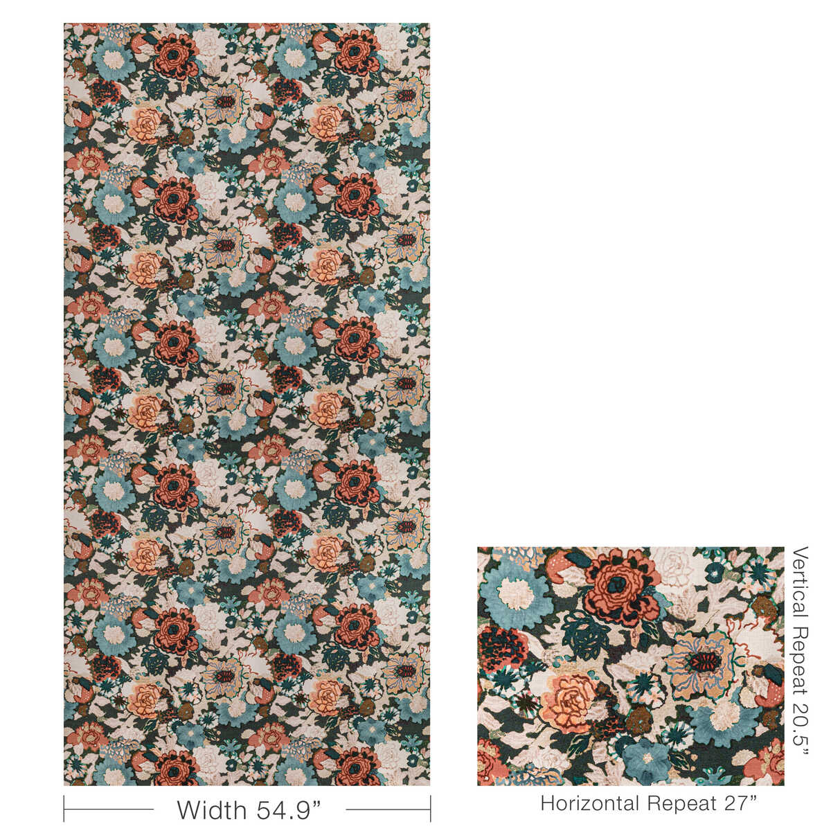 Arioso Print - Sea/Spice - LEE JOFA MODERN Fabric