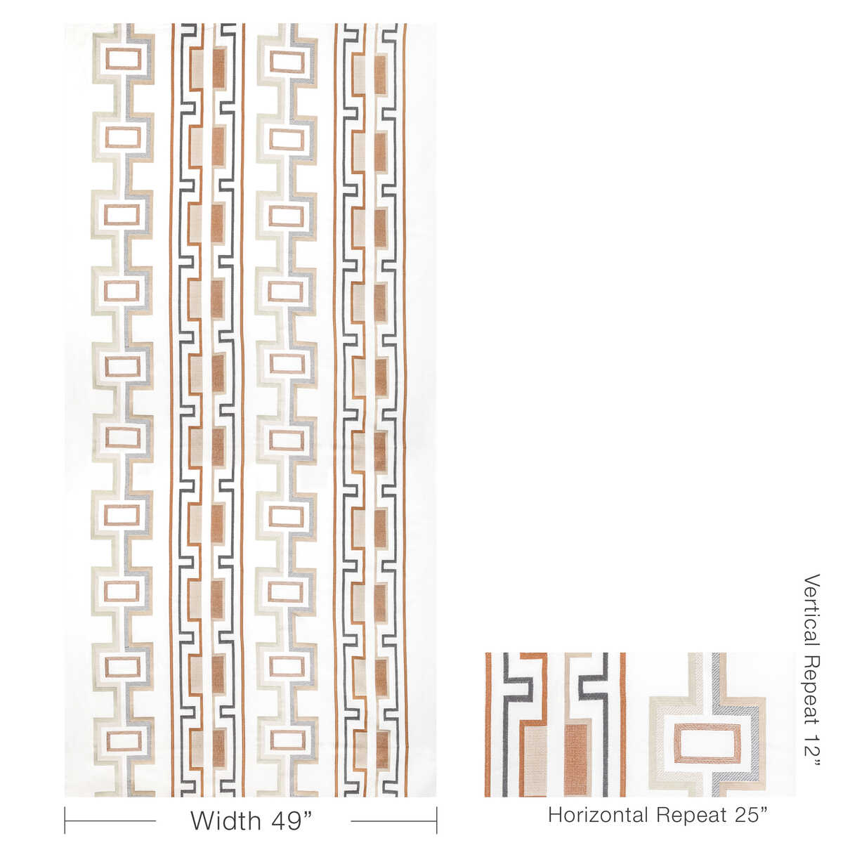 Tritone Embroidery - Copper - LEE JOFA MODERN Fabric