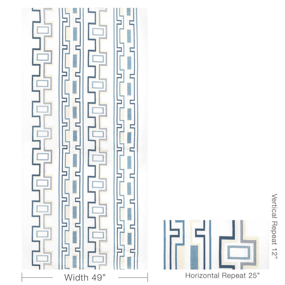 Tritone Embroidery - Navy - LEE JOFA MODERN Fabric